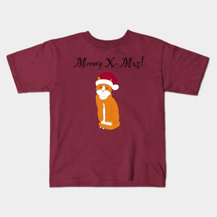 meowy X-mas santa hat - orange tabby Kids T-Shirt